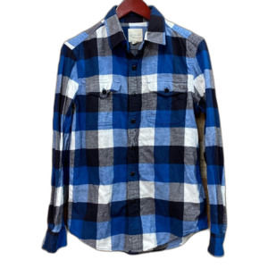 American Eagle Blue Plaid Flannel Shirt